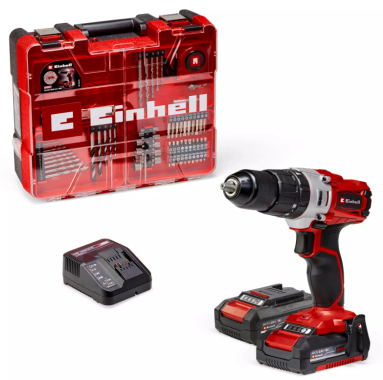 Einhell Akku-Schlagbohrschrauber TE-CD 18/2 Li-i +64 (2x2,0 Ah), inkl. Zubehör Set, 4514221